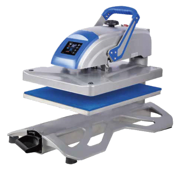 Deluxe HeatPress 4050 with swing-away arm and pull-out drawer for textile transfers